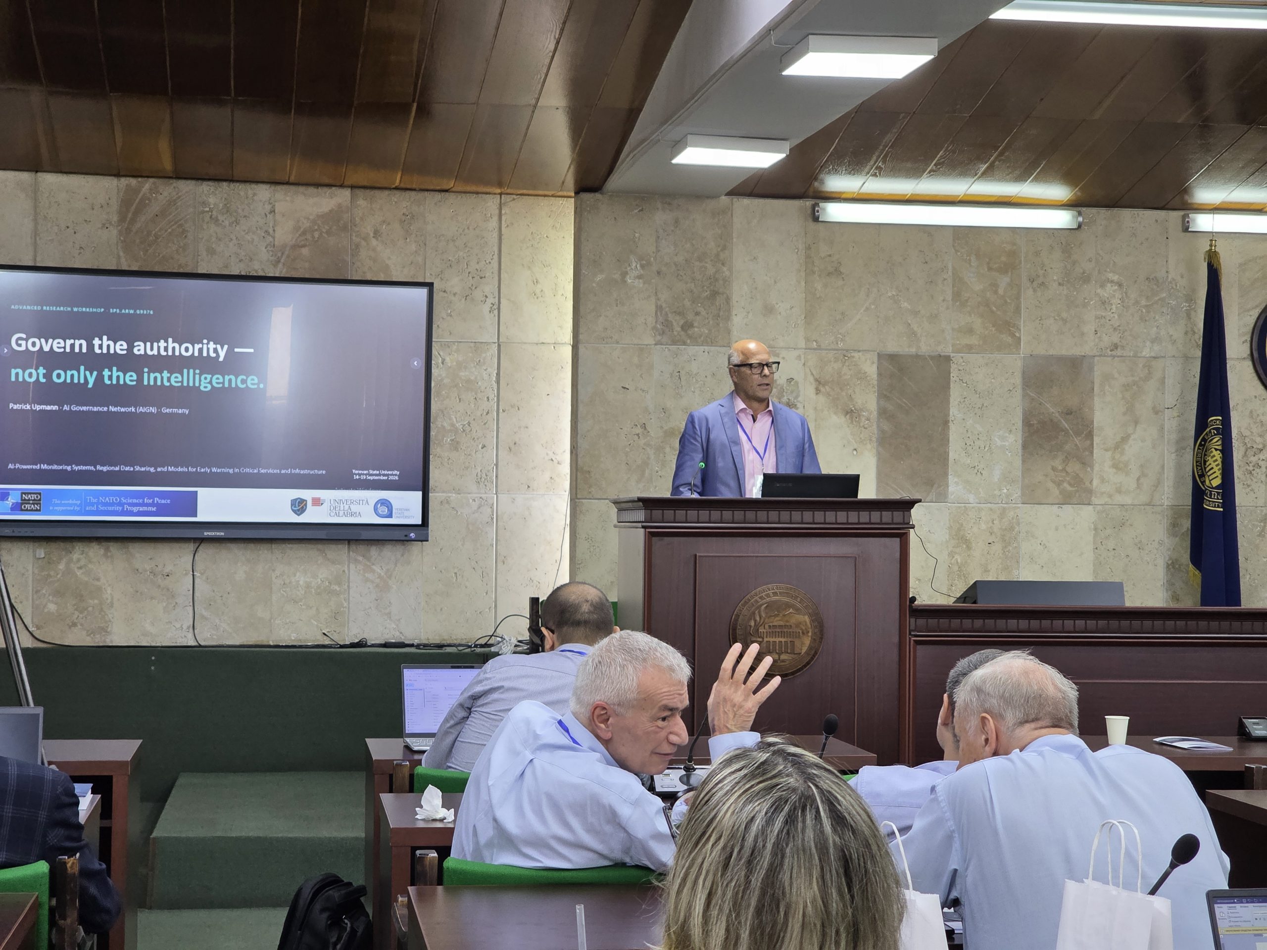 Patrick Upmann presenting at the Advanced Research Workshop in Yerevan, September 2026.